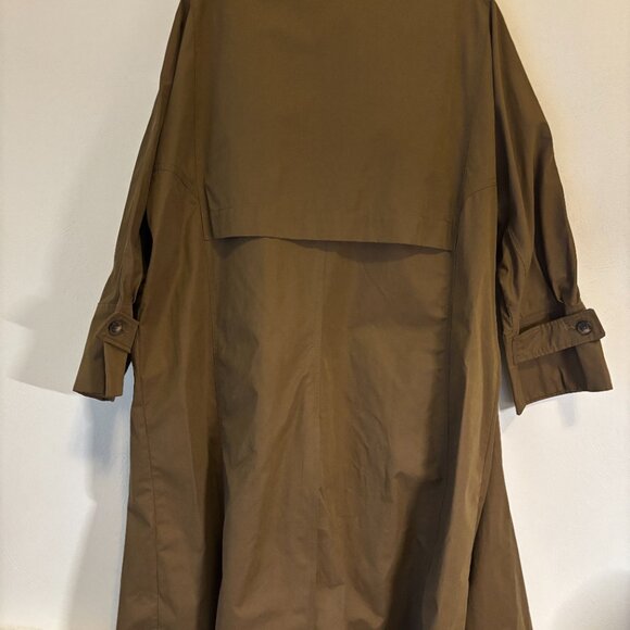 ZARA Oversized Khaki Trench Coat – Funnel Neck Minimalist Utility Style - Picture 2 of 6